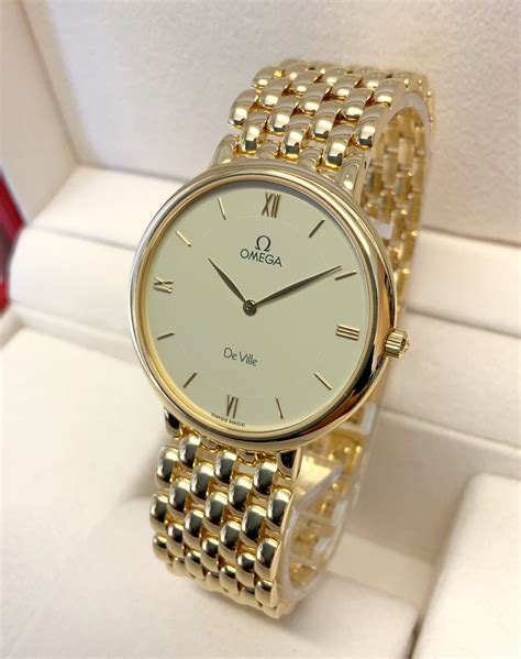 omega de ville white gold watch|Omega De Ville best price.